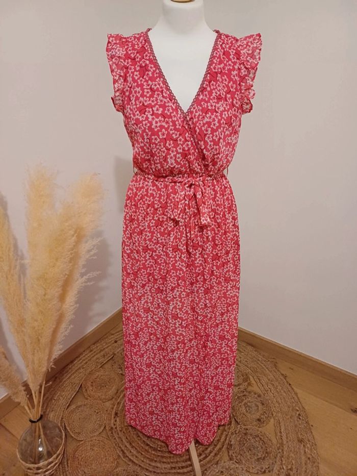 Robe longue rose cache-coeur Fleurie Maëlle taille S 36 - photo numéro 2