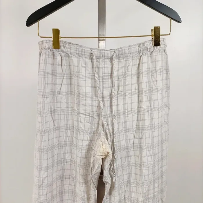 Pyjama 2 pièces Miss Helen à carreaux beige 100 % coton – taille 42-44, coupe loose A1062 - photo numéro 13