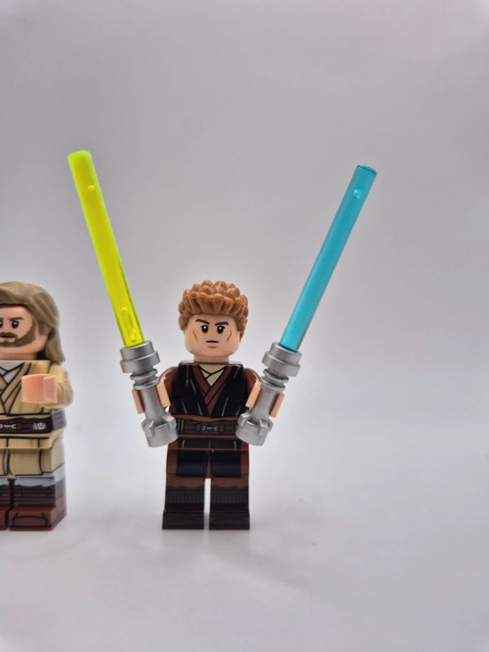 Figurines type lego custom Jedi Anakin Skywalker et Obiwan star wars - photo numéro 3