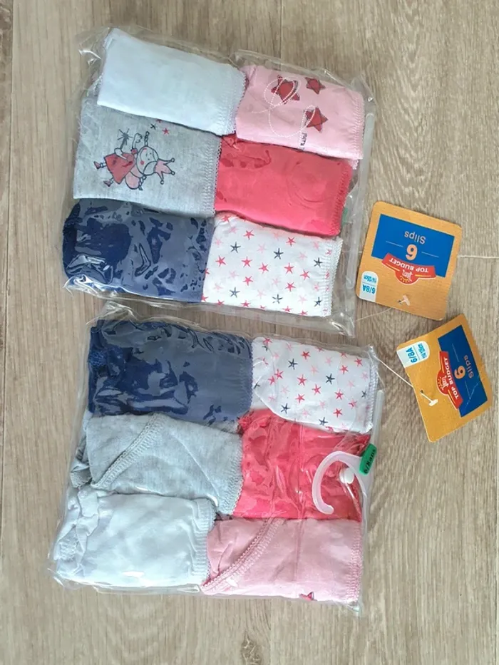 Lot de 12 culottes fille taille 6-8 ans - neuves