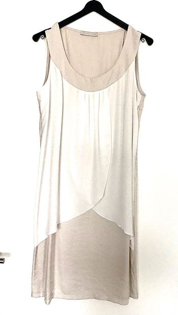 Robe champagne voiles blancs T 42