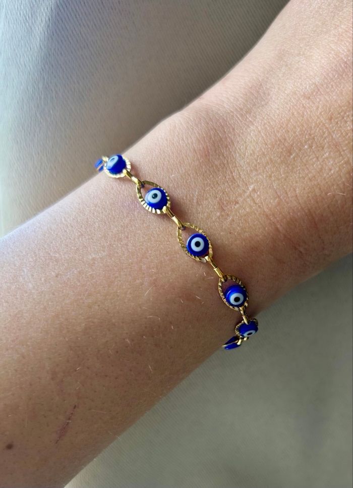 Bracelet en acier inoxydable doré œil du diable