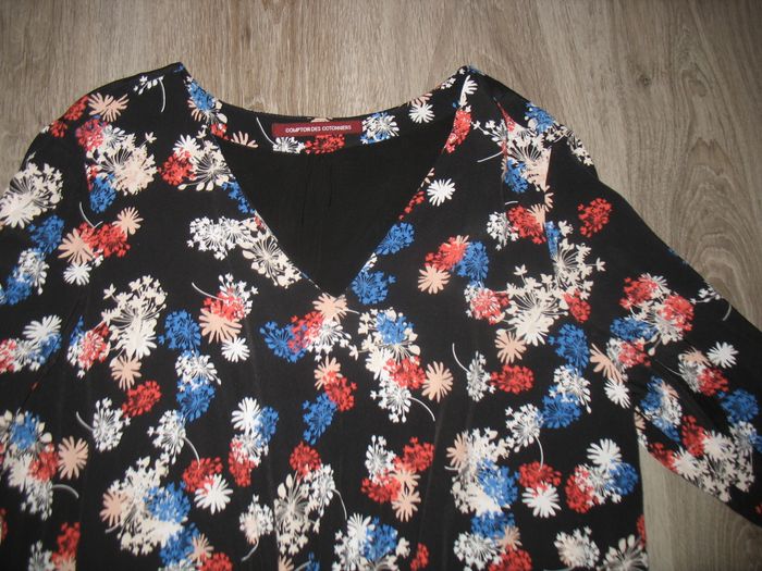 ROBE NOIRE A FLEURS "COMPTOIR DES COTONNIERS" - TAILLE 44 - n° 03 - photo numéro 4