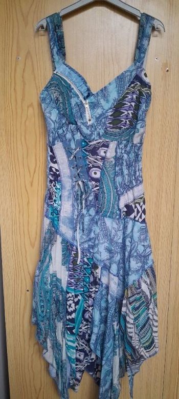 Robe façon patchwork blue