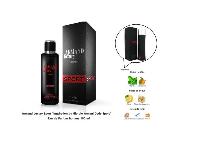 Armand Luxury Sport "inspi Armani Code Sport" Eau de Parfum homme 100 ml - photo numéro 2