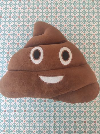 Peluche coussin crotte qui sourit