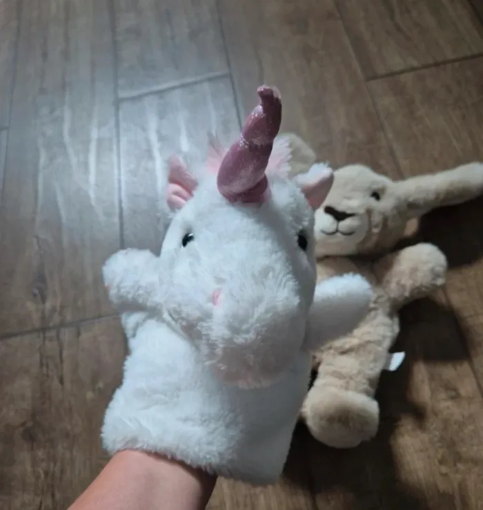 Marionnette peluche licorne lapin - photo numéro 2