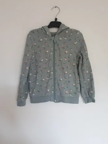 Sweat zippé à capuche 6 ans a fleurs