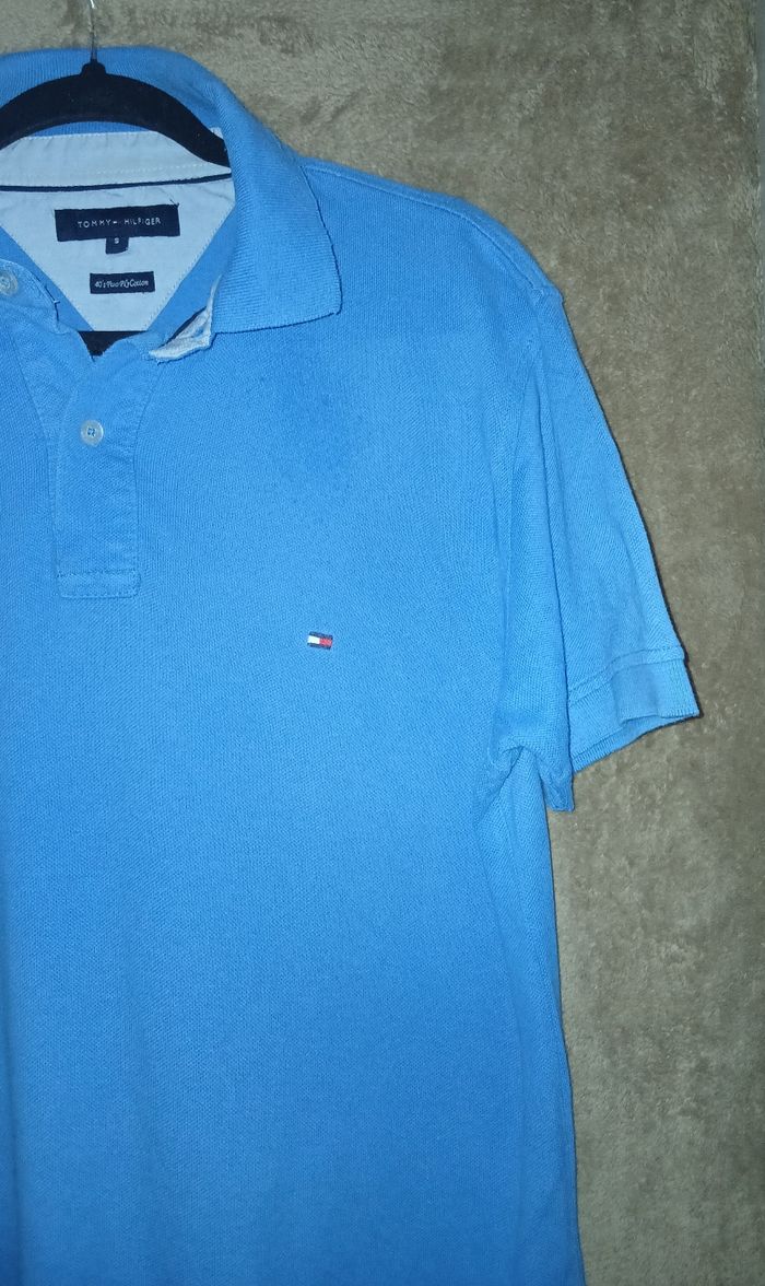 Polo Tommy Hilfiger Bleu Ciel - Taille S - 100% Coton 40's Two Ply
- photo numéro 3