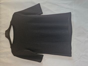 Blouse manches courtes S 36/38 Sans marque Noir pailleté