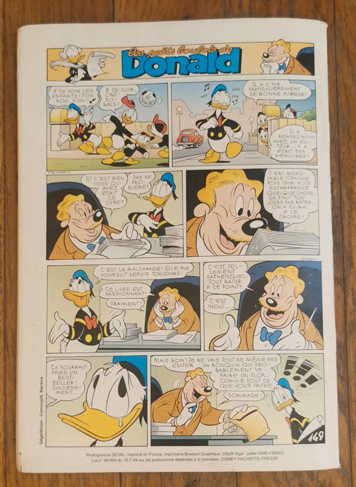 Ancien journal de mickey avec poster champions euro 2000 N°2508 vintage - photo numéro 9