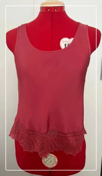 Top satiné rose dentelle Karma Etam