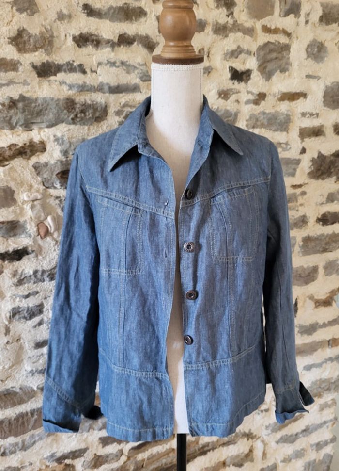 Veste en jean légère bleue Yugane Taille 40 42 - photo numéro 4