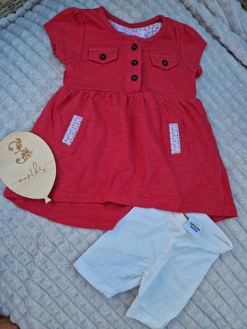 Ensemble robe et legging fuchsia bébé fille 3mois