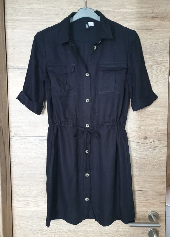 Robe chemise 3/4 H&M noire - photo numéro 2