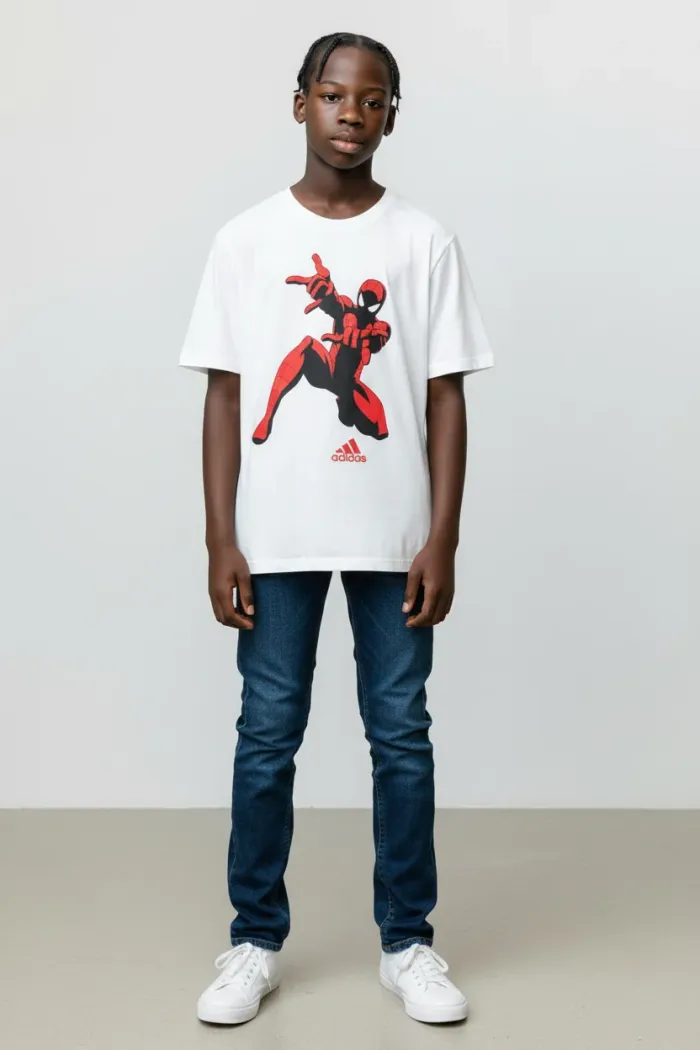 T-shirt Adidas SpiderMan Blanc Taille 15 ans, neuf et authentique - photo numéro 1
