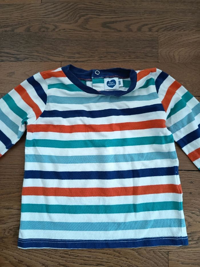 Ensemble salopette en jean et tee short 18 mois - photo numéro 6