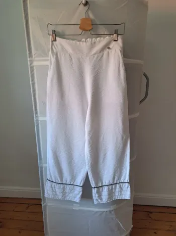 Pantalon blanc 3/4 large