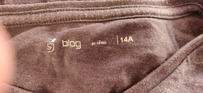 Tshirt mc bleu gris col v Gemo 14 ans - photo numéro 3