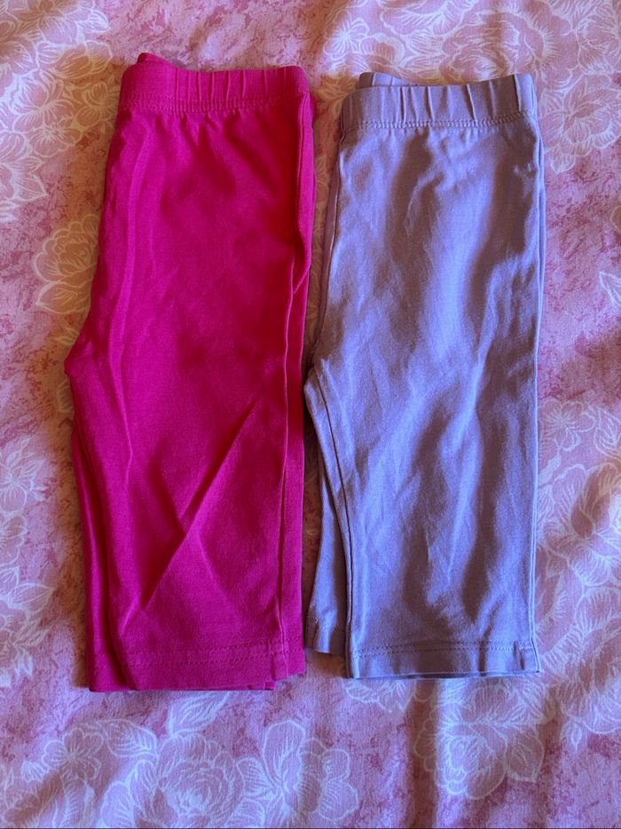 Lot de 2 leggings courts pour bébé fille