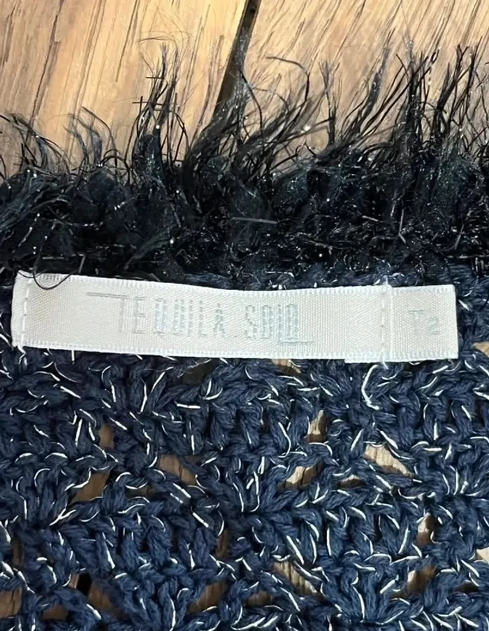 Robe en maille bleu marine et noire Tequila Solo - photo numéro 5