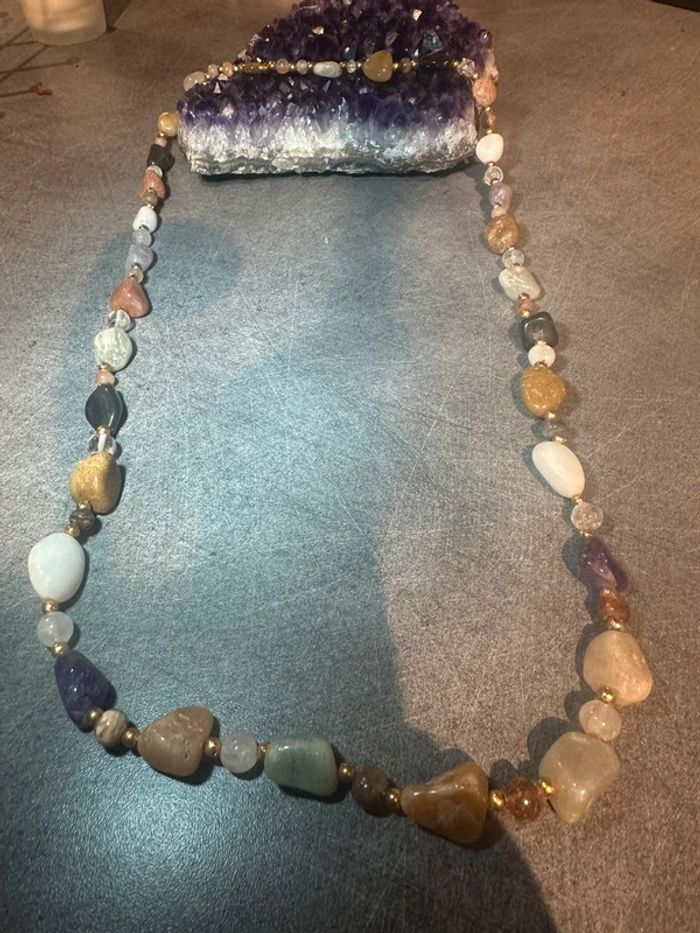 Collier mélange de pierres naturelles - photo numéro 3