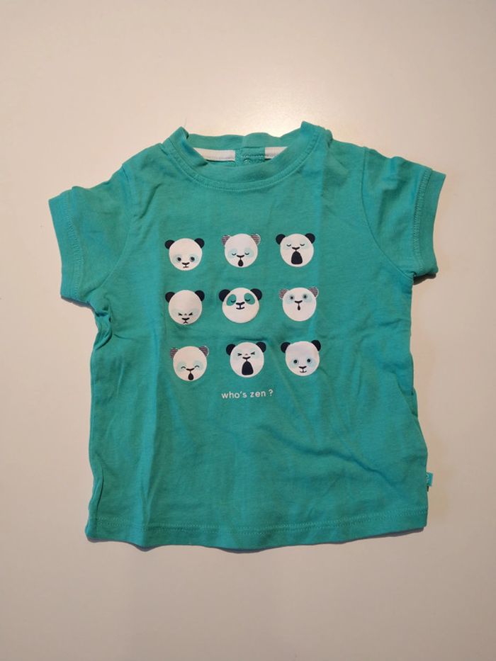 tee shirt manches courte turquoise okaidi garcon 6 mois