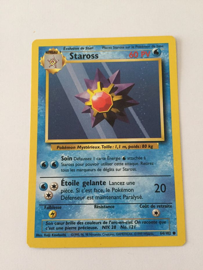 64/102 - Carte pokémon staross 64/102 commune set de base wizards 1995 V2 CP