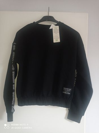 Sweat shirt noir fille, KIABI, taille XS (34), NEUF