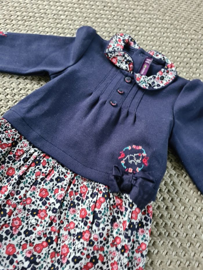 Robe col à fleurs - 3 mois - photo numéro 2