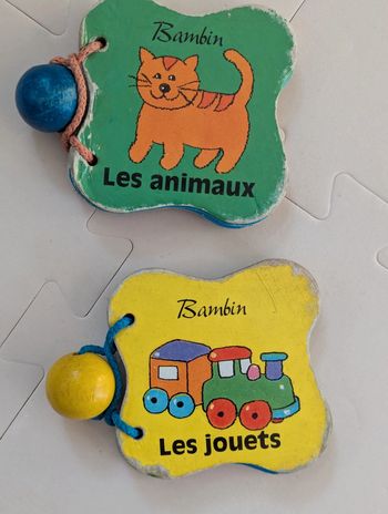 Lot de 2 mini livres bébé vintage – Les animaux & Les jouets – 1992