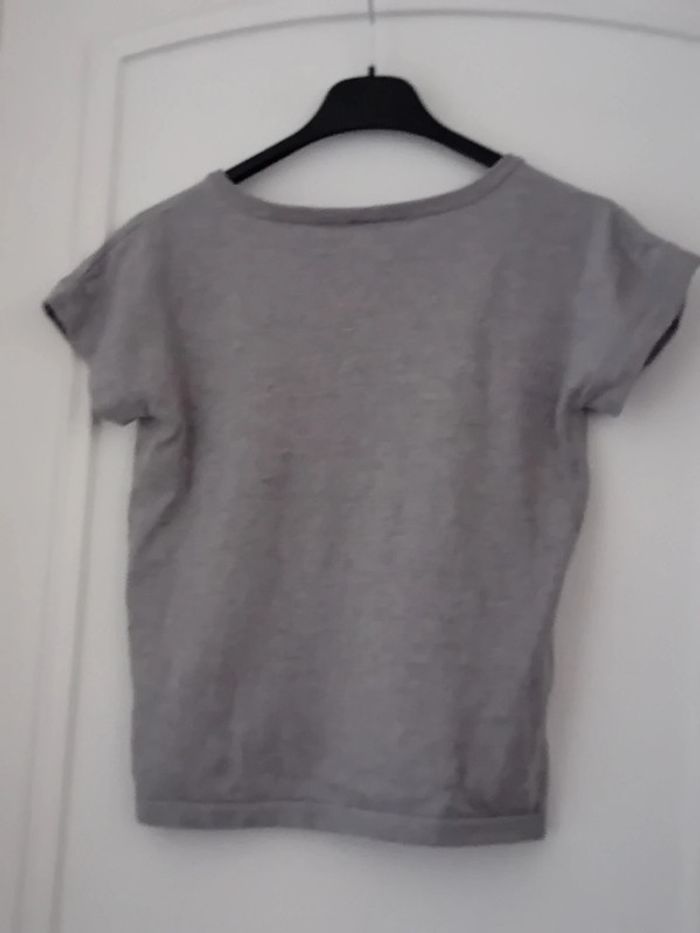 Pull manches courtes selfie gris fille 10 ans TAO - photo numéro 5