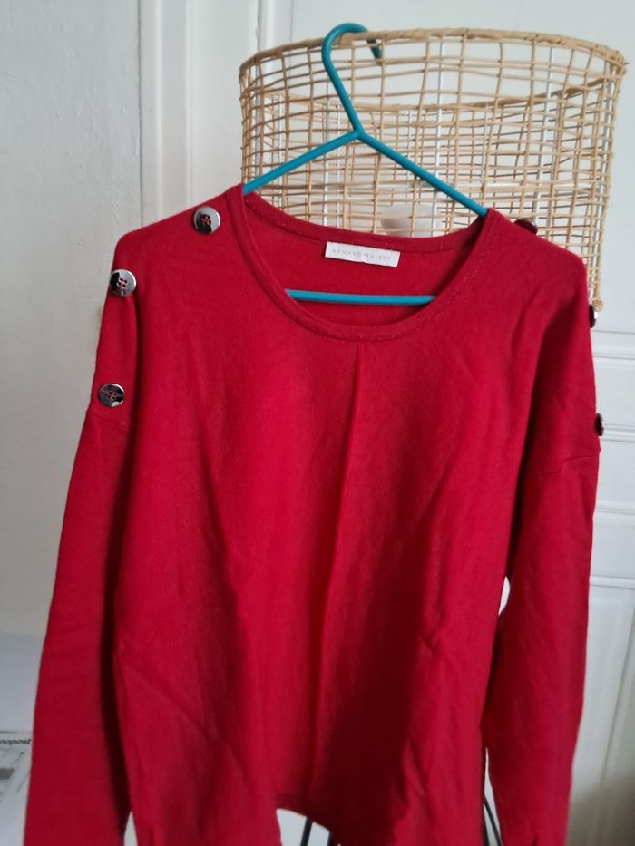 Pull col rond rouge taille 38/40 Armand Thierry