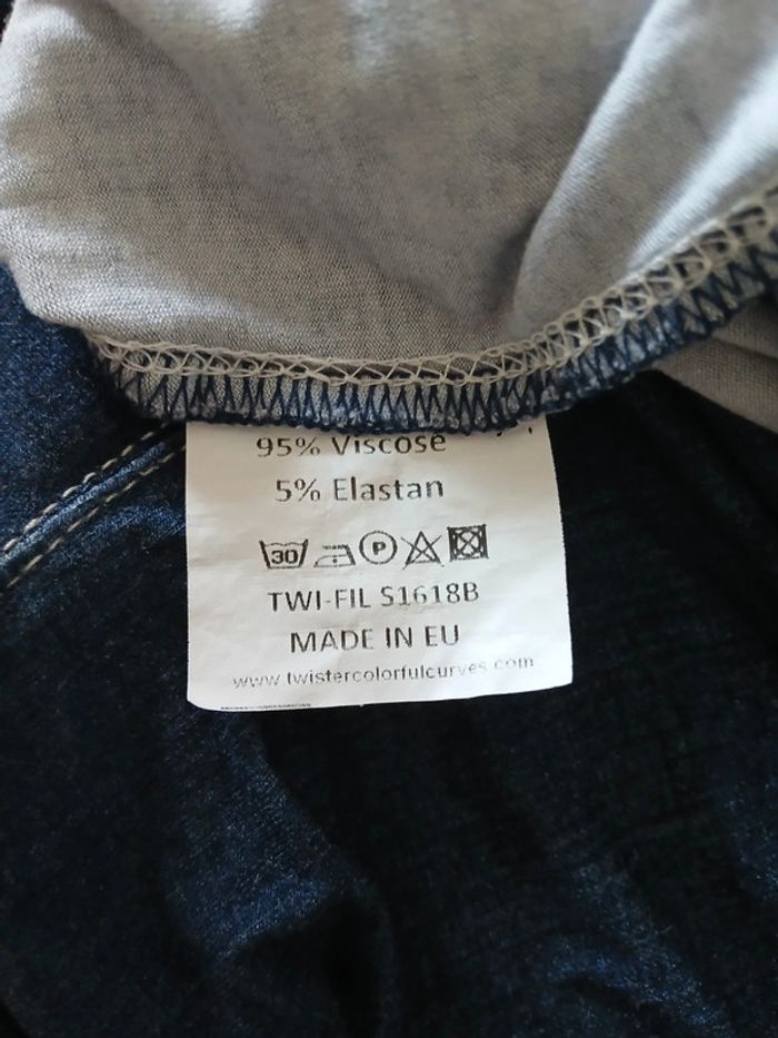 Robe long effet jean bleu foncé 42/XL - Twister - photo numéro 4