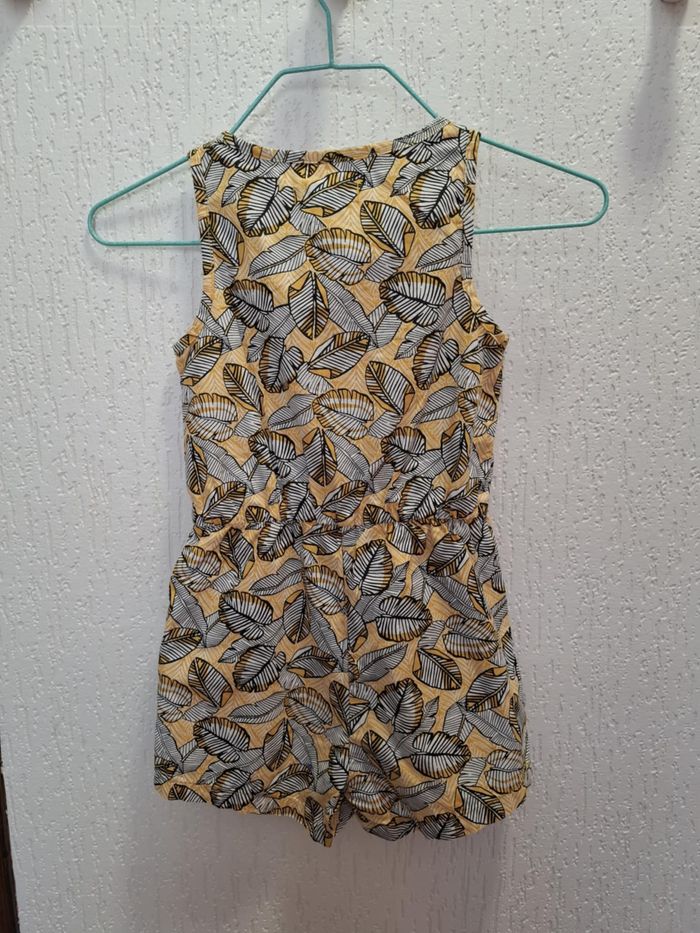 Joli combi-short fille Creeks 4 ans moutarde/noir/blanc excellent état - photo numéro 2
