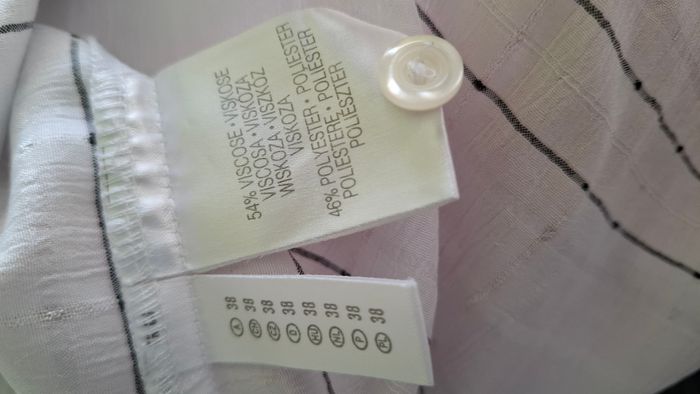 Chemise / Surchemise - Blanche avec rayures noires - photo numéro 3
