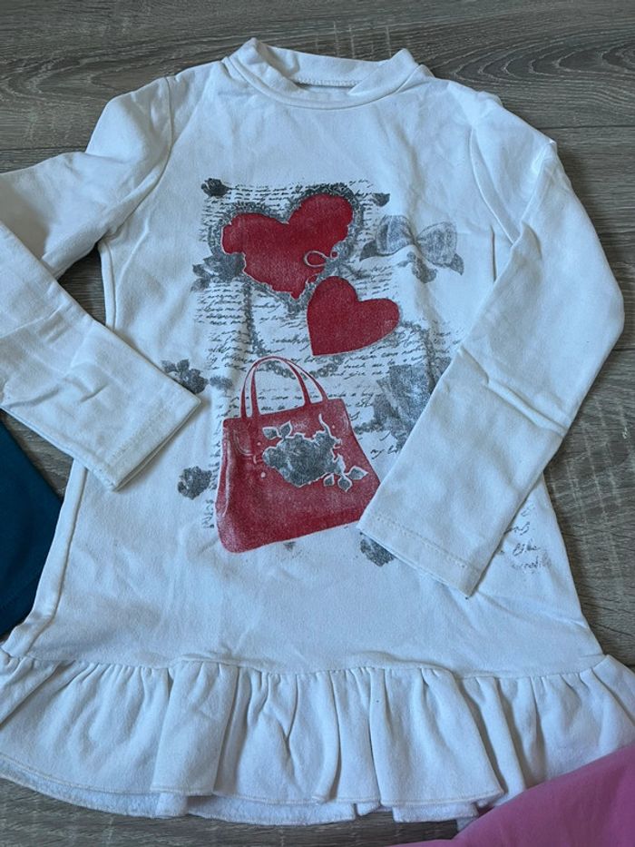 Lot t-shirt manches longues et sweat fille 6 ans - photo numéro 3