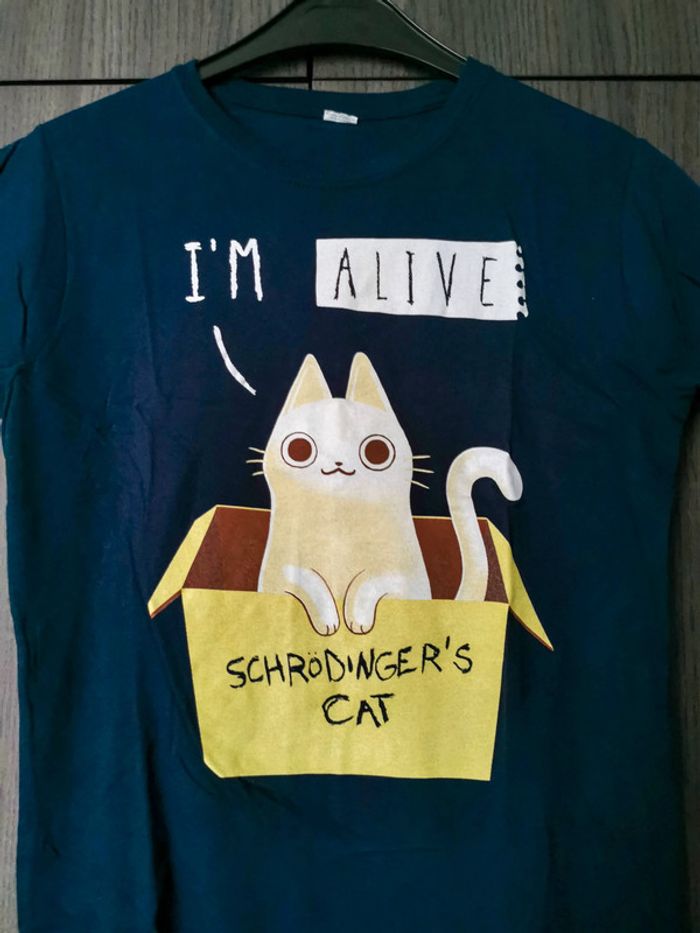 T-shirt Qwertee Schrodinger's cat - photo numéro 2