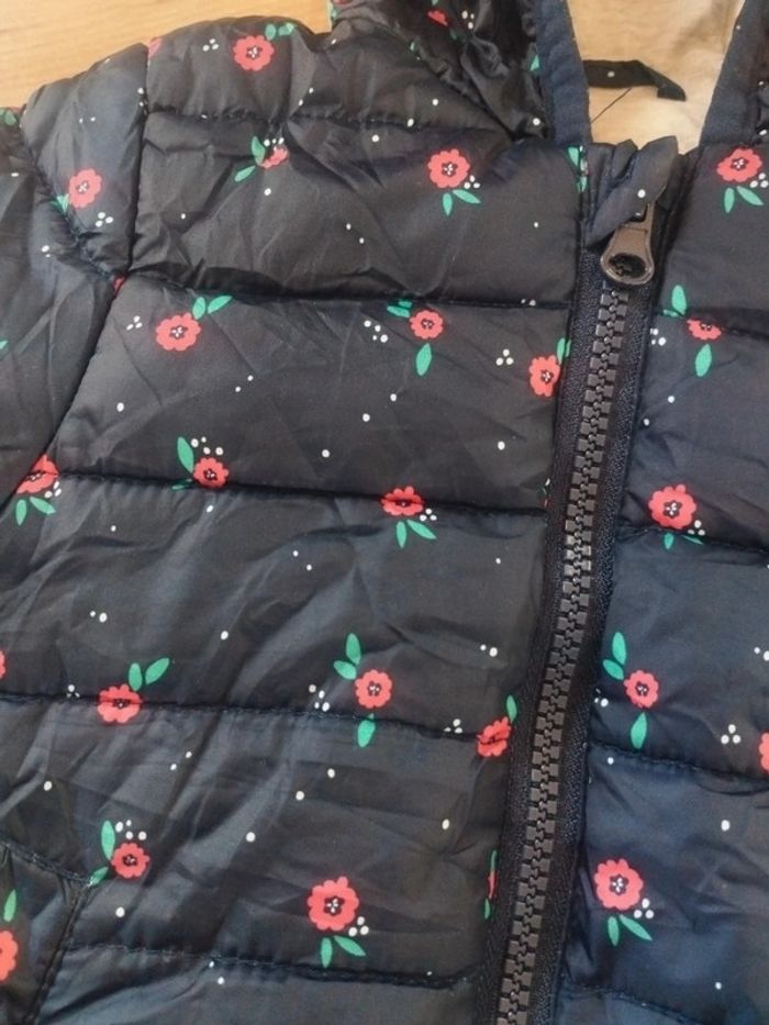 Doudoune mi-saison marine avec fleurs fille 6 mois - photo numéro 6
