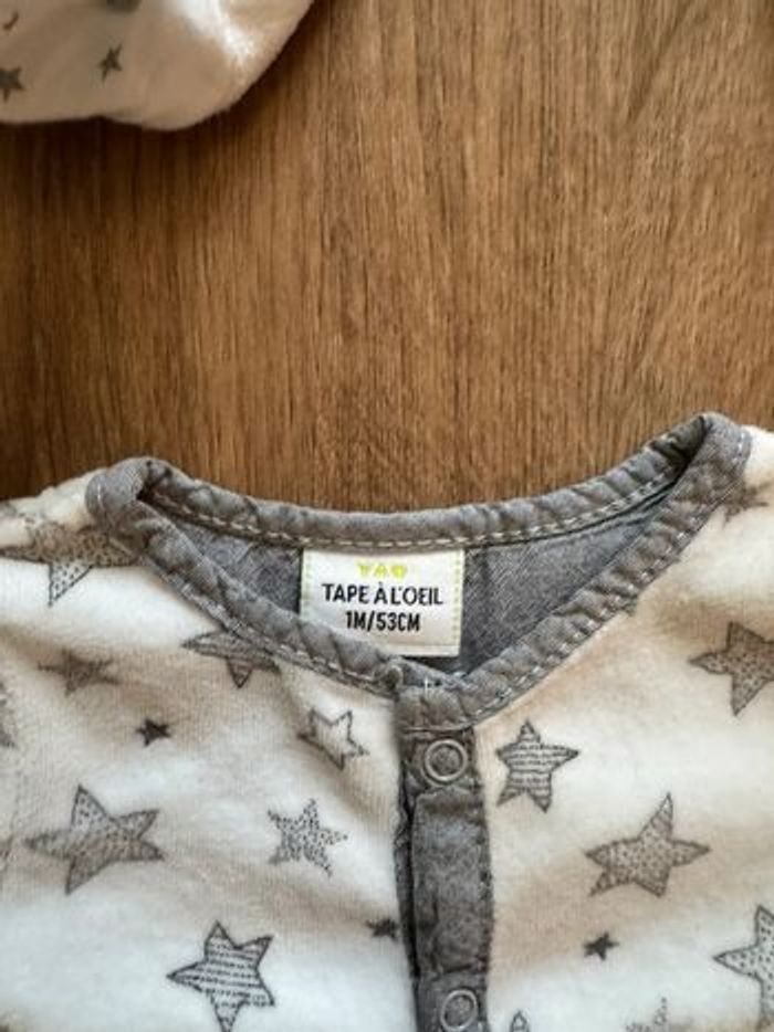 Lot de 4 pyjamas grenouillère bébé 1 mois très bon état Gemo Tape à l’œil - photo numéro 2