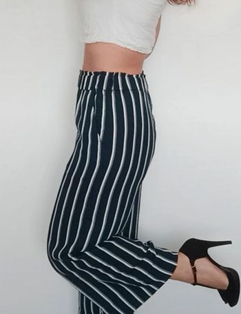 Pantalon large rayé casual chic taille 38