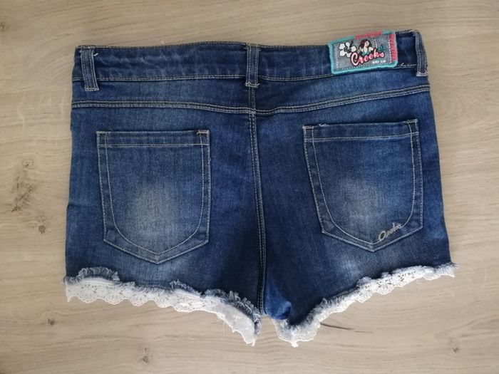 Short en jean avec dentelle - photo numéro 2