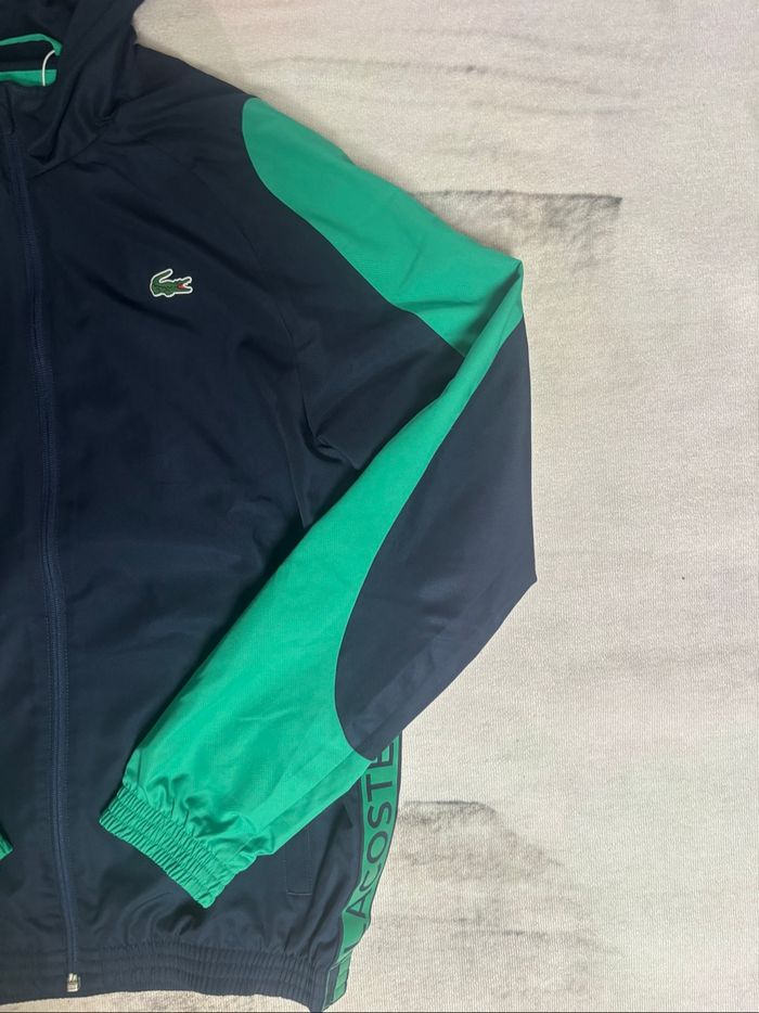 Veste survêtement Lacoste bleu marine et vert taille S/46 - photo numéro 5