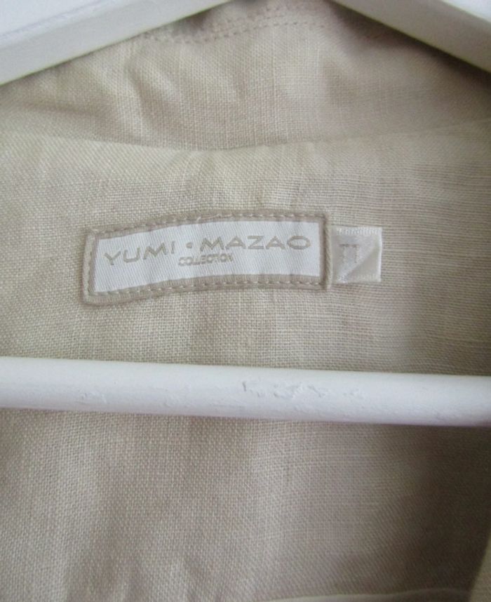 veste d'été blazer en 100% lin non doublée couleur lin marque yumi mazao taille indiquée 1 =36/38 - photo numéro 3