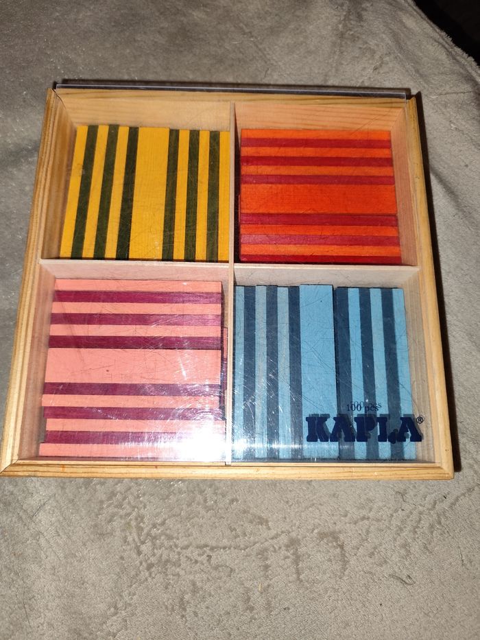 Kapla coffret octocolor de 100 planches multicolore jeu en bois - photo numéro 2