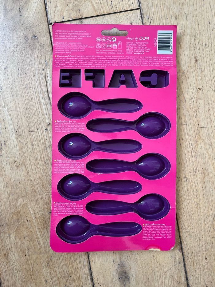 Plaque moule violet silicone 7 cuillères + café - photo numéro 4