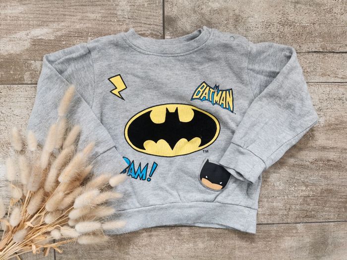 🌺Sweat batman 18mois gris chiné super héros bébé garçon