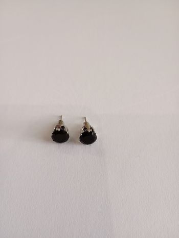 Boucles d'oreille pierres noires (grandes)