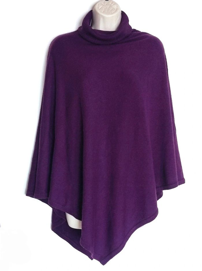 Poncho violet col roulé vintage - 36/S à 44/XXL - photo numéro 6