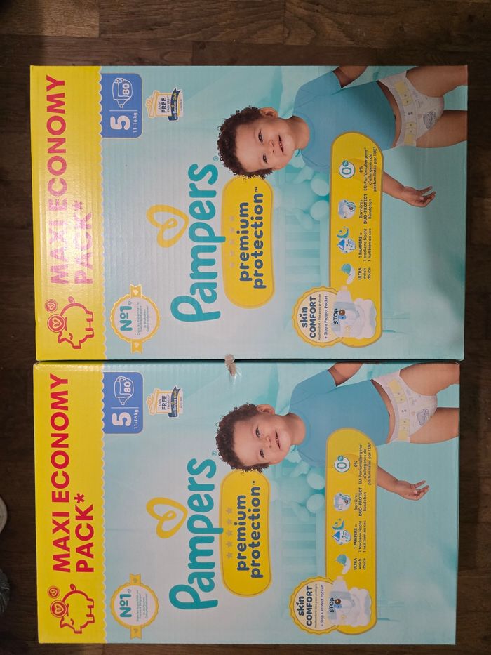 🌟 Pampers premium protection 2x80 couches - Taille 5 (11 - 16 kg) 🌟